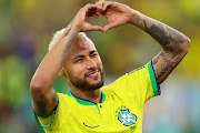 Neymar of Brazil gestures to his family after the 4-1 World Cup last-16 victory against South Korea at Stadium 974 in Doha, Qatar on December 5 2022.