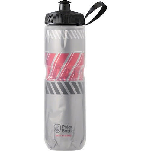 Polar Sport Insulated Tempo Water Bottle - 24oz, Silver/Red