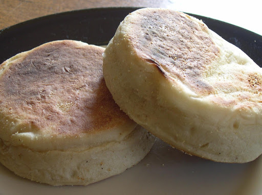 Fresh English muffins right out of the pan! 