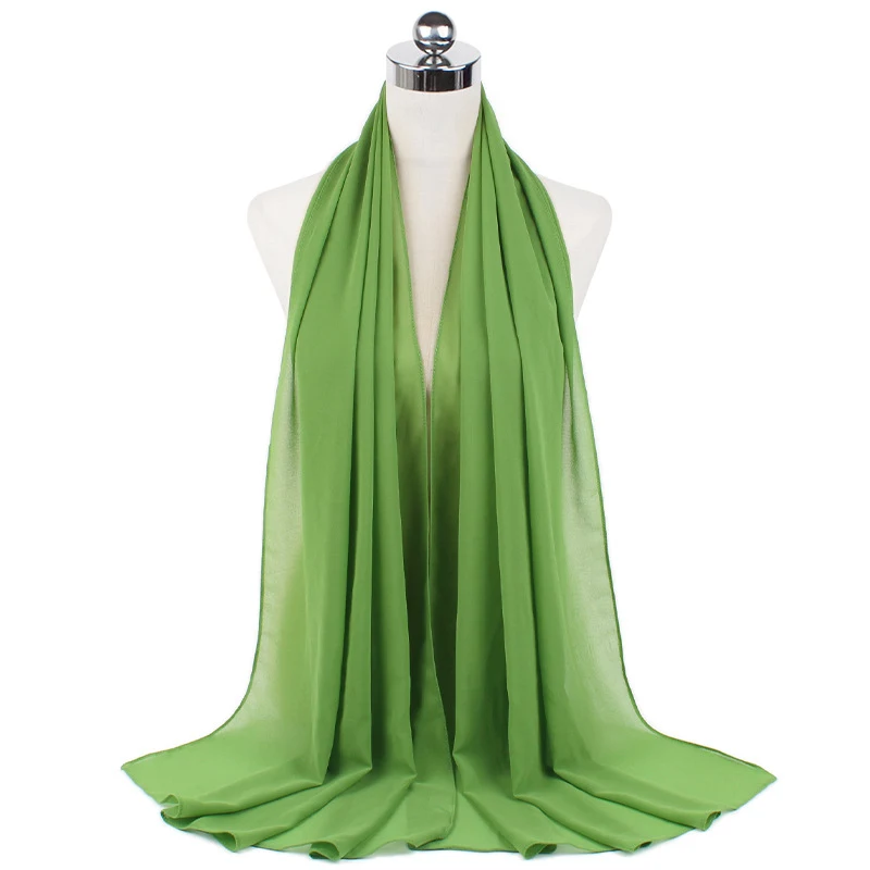 Title 45, 70x180cm Monochrome Pearl Chiffon Hijab Scarf –...
