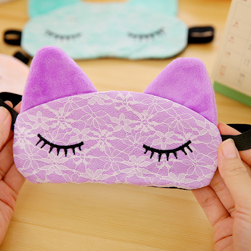 Title 7, Cartoon Lace Eyeshade Sleeping Mask Cover Micro...