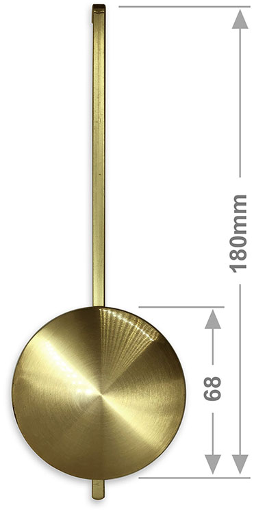 Pendulum Rod & Bob, 68mm gold