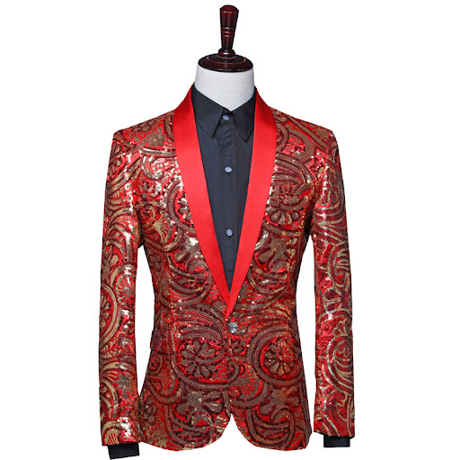 Title 6, Mens Green Fruit Collar Stage Performance Suit...