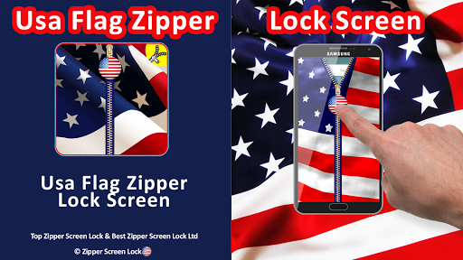 USA Flag Zipper Lock Screen