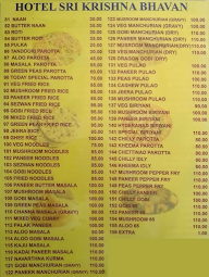 Sri Krisha Bhavan menu 2