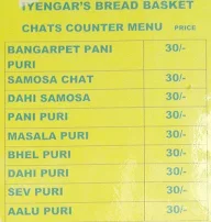 Iyengars Bread Basket menu 1