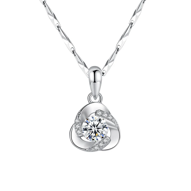 Fujian en Guangdong sterling zilveren ketting, elegante sieraden voor vrouwen. Perfect om je dagelijkse look te verfraaien.