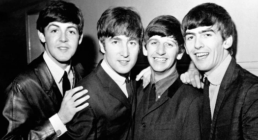 L-R: Paul McCartney, John Lennon, Ringo Starr and George Harrison, pictured in 1963