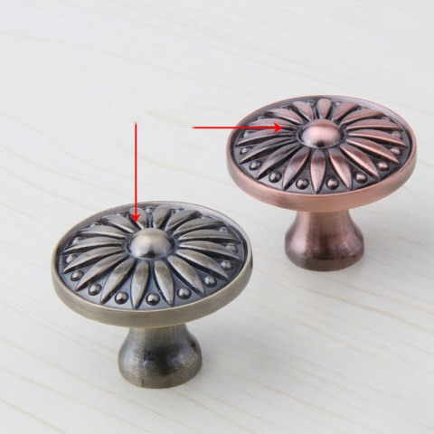 Title 4, Simple Green Bronze Single Hole Round Drawer Ha...