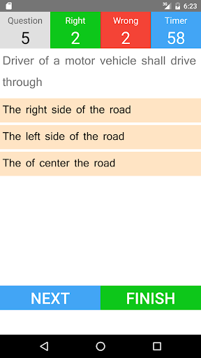 Screenshot Driving Licence Test - English