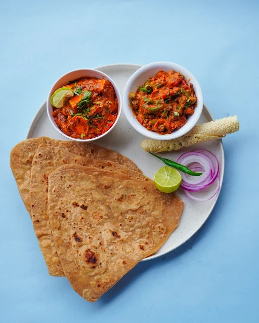 Paneer Subzi & Paratha Thali