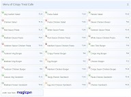Crispy Treat Cafe menu 1