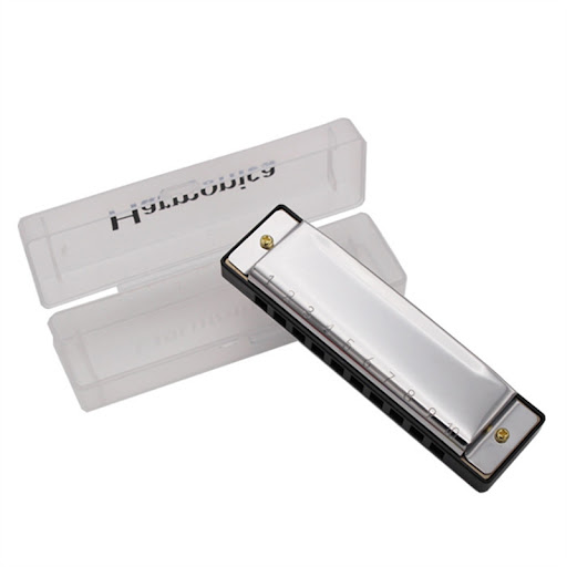 Title 1, Stainless Steel Cover Ten-hole Harmonica in C p...