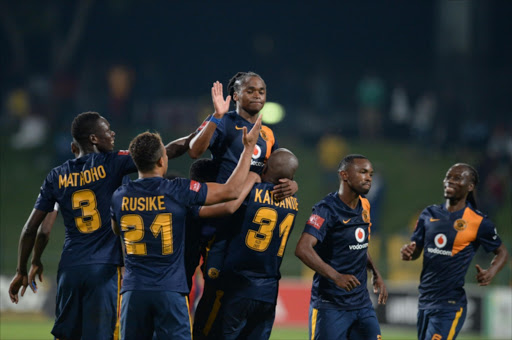 Siphiwe Tshabalala celebrates his goal with teammates during the Absa Premiership match between University of Pretoria and Kaizer Chiefs at Tuks Stadium on April 14, 2015 in Pretoria. Picture credits: Gallo Images