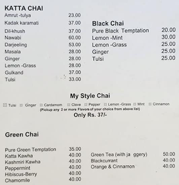Chai Katta menu 