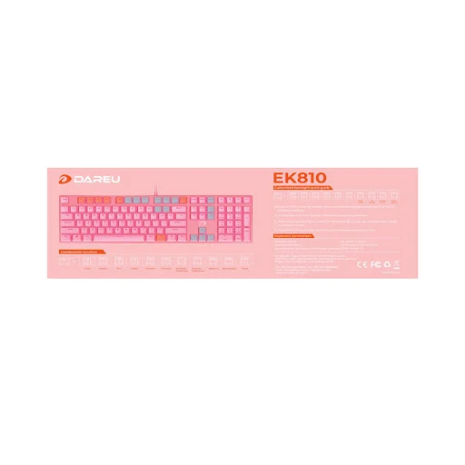 Bàn phím máy tính DAREU EK810 Pink-Led _ Pink, blue switch