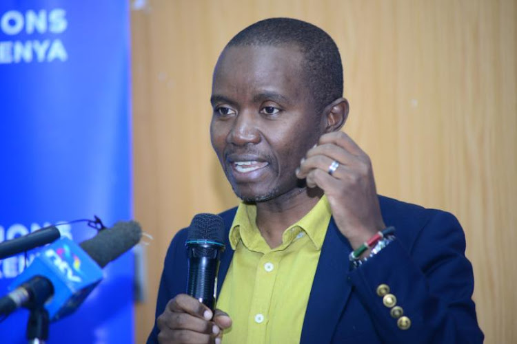 ICT CS Joe Mucheru making his remarks during the unveiling of CA's new board members on July 26, 2019/FAITH MUTEGI