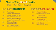 Brown Burger Co menu 1