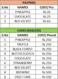 Pooja Cakes & Confectionery menu 1