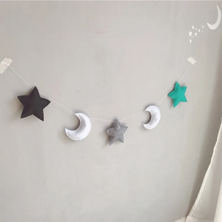 INS Nordic stijl ster maan decoratie. Creëer een gezellige, ontspannen en magische sfeer in je slaapkamer of kinderkamer. Ideaal voor kinderen.