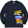 supreme®/thrasher® multi logo l/s tee fw21