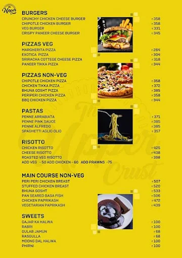 The Upper Crust menu 