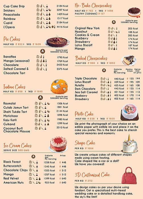 7th Heaven menu 