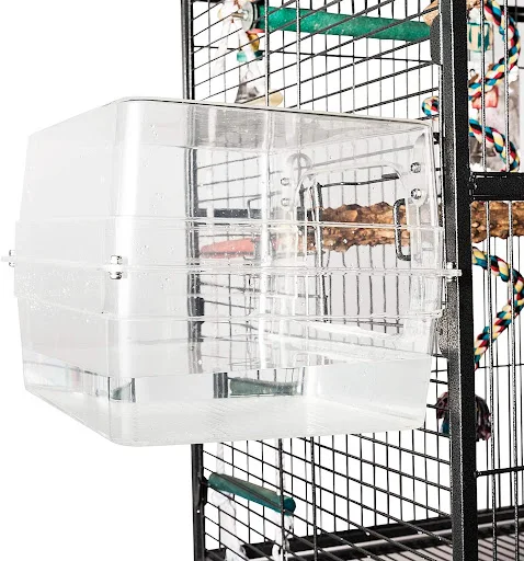 Bird Bath for birds Parrots Tub Large Clear Transparent Swimming Pool Box for Birds to Splash and Play Parrot Shower Ba