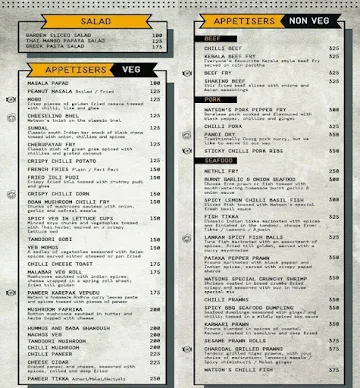 Watson's menu 