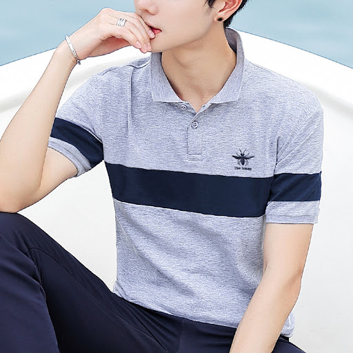 Title 3, Mens Short Sleeved Polo Shirt Pure Cotton Tren...