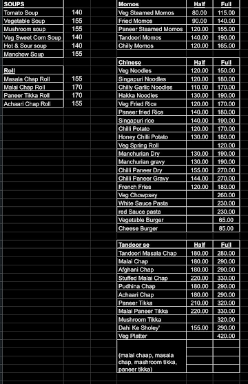 Vandanam Foods menu 