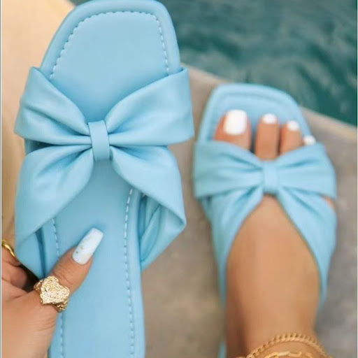Title 2, Ladies Slippers With Flat-Bottomed Bow. Enjoy u...