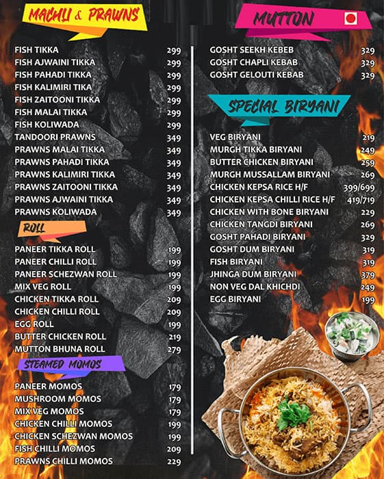 Kebab-E-Tandoor menu 