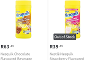 The Checkers store in Parktown was out of stock for Nesquik products on Wednesday evening.