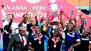 Bidvest Wits players hoist high their 2016/17 Absa Premiership trophy. File photo 