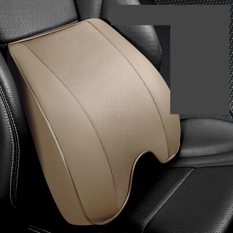 Travesseiro de carro para pescoço com espuma de memória e apoio lombar, conforto e suporte para longas viagens, alivia dores.