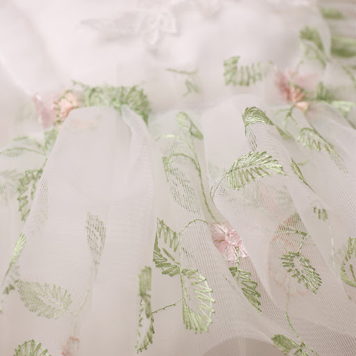 Title 6, Newborn Two-Piece Embroidery Floral Lace Mesh J...