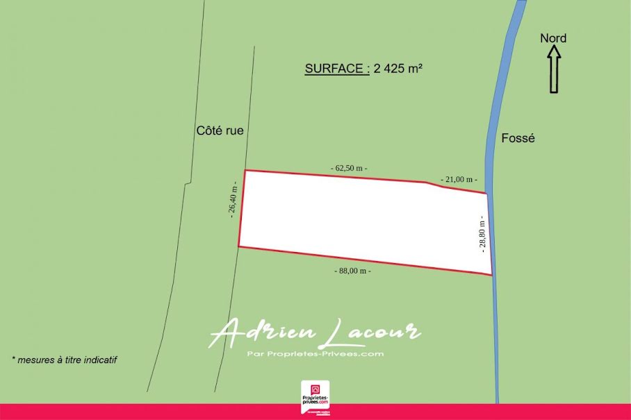 Vente terrain  2425 m² à Romorantin-Lanthenay (41200), 128 190 €