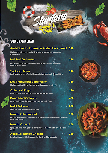 Aazhi - The Seafood Restaurant menu 