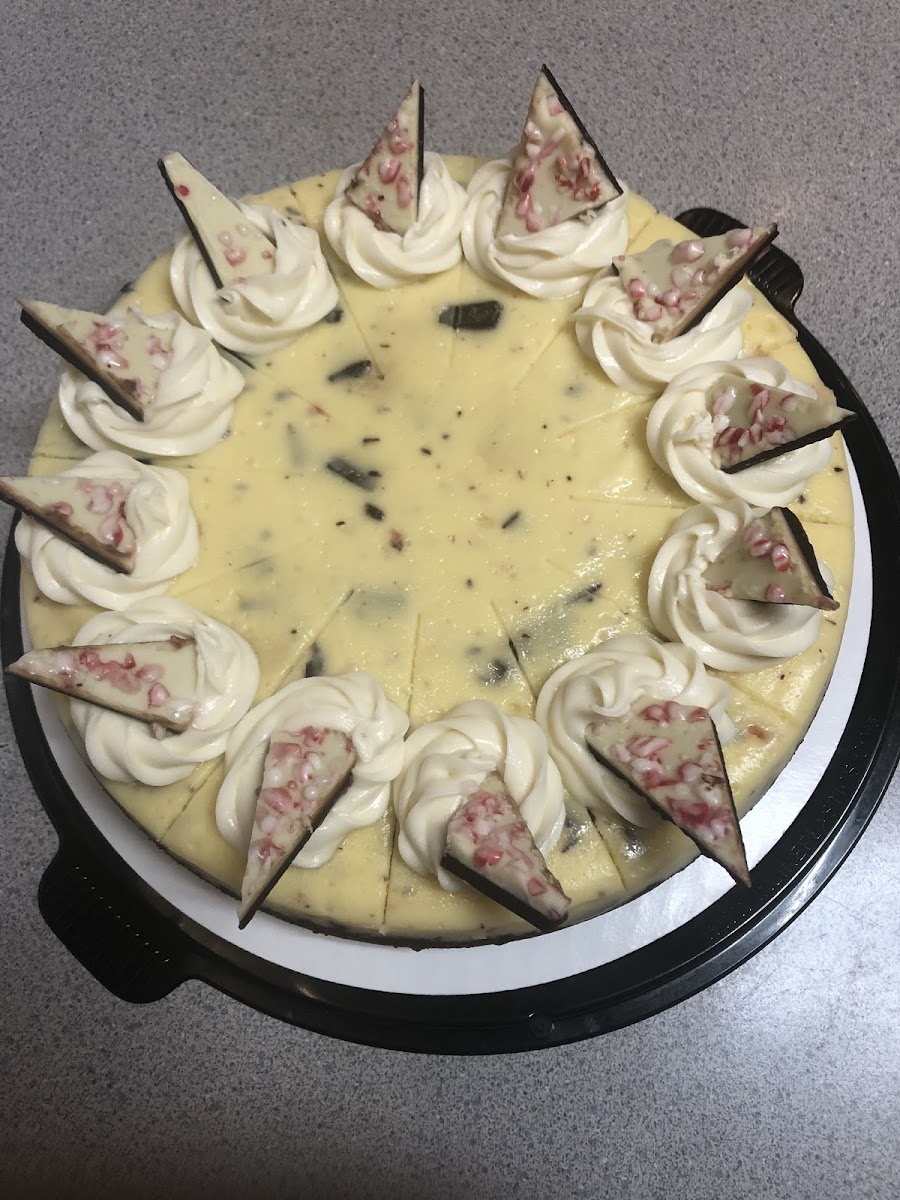 GF Peppermint Bark Cheesecake!