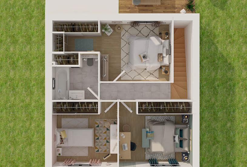  Vente Terrain + Maison - Terrain : 600m² - Maison : 82m² à Radepont (27380) 