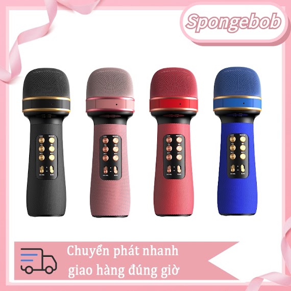 Micro Karaoke Bluetooth Kèm Loa Bluetooth Mini Ws - 898 Nâng Giọng Cực Chất Loa Bluetooth Karaoke Gia Đình Có Thu Âm