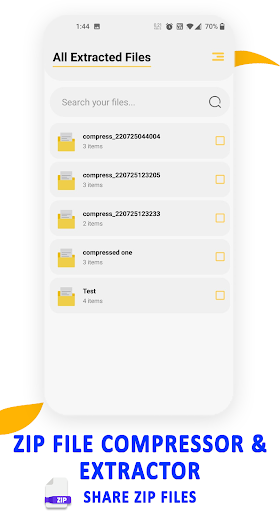 Screenshot Zip File Reader Compressor App