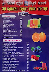 Sri Ganesh Fruits Juice Center menu 1