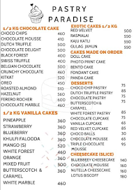 Pastry Paradise menu 1