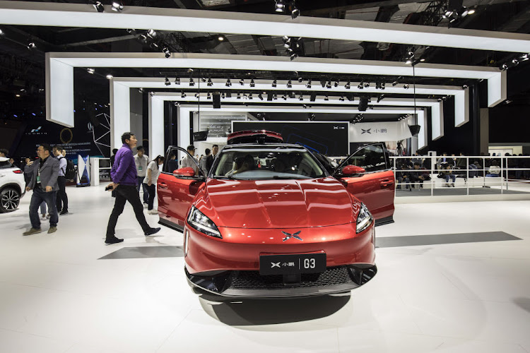 The Xpeng Motors G3 electric sport utility vehicle (SUV) stands on display at the Auto Shanghai 2019 show in Shanghai, China, on Tuesday, April 16, 2019.