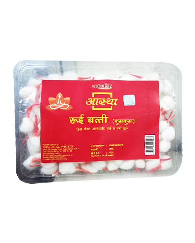 Patanjali Aastha Cotton Wicks Kumkum - 25 gm