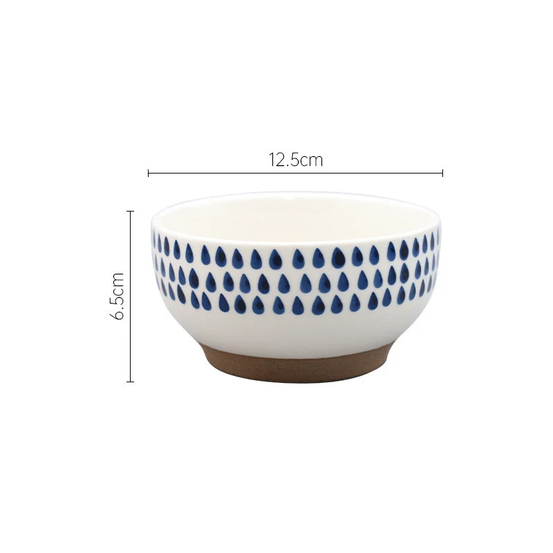 Bol à soupe de nouilles en grès peint à la main, 4 pouces. Parfait pour la maison. Savourez vos soupes avec élégance et plaisir.