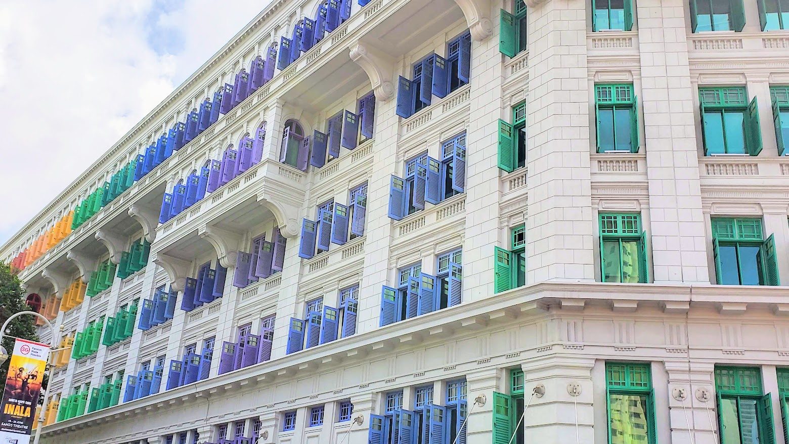 Old Hill Street Police Station, the building with the colorful rainbow windows