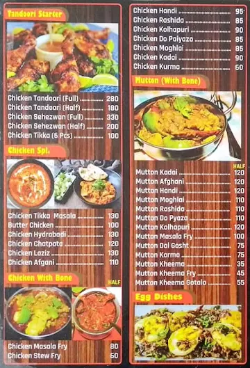 Hotel Shalimar menu 